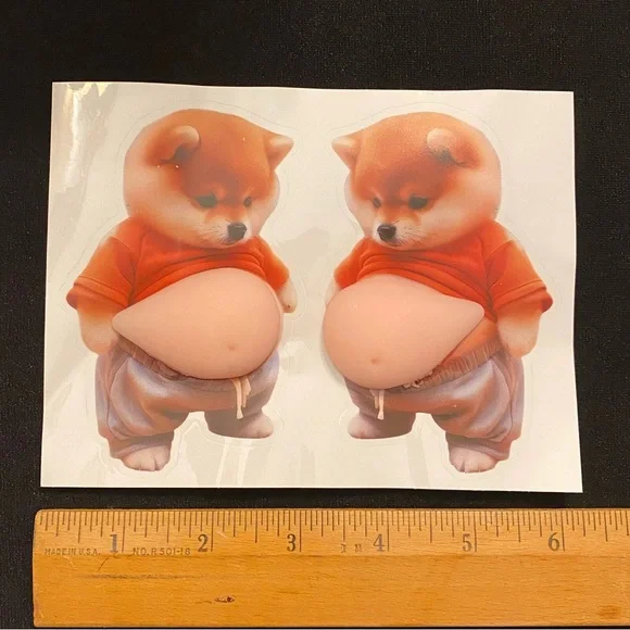 Pudgy Belly Doggy 3D Fidget Sticker Set - Help for stress & anxiety, ADHD NWOT - Picture 4 of 5